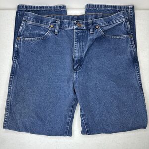 Vtg Wrangler 936PWD Western Rodeo‎ Blue Denim Jeans Mens 35x30